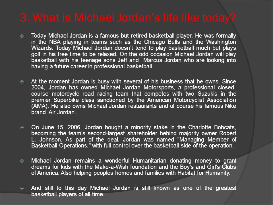 Michael Jordan~ Humanitarian - ppt video online download