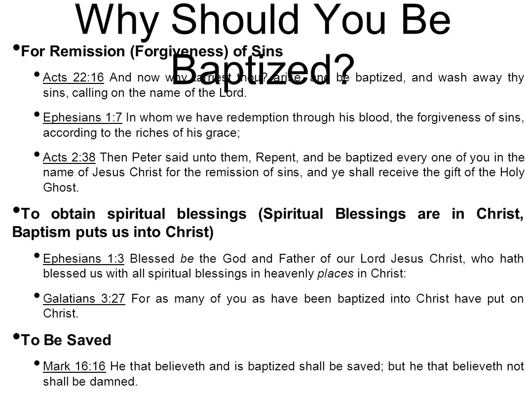 Why Should You Be Baptized