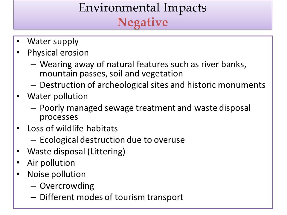 Environmental Impacts Negative