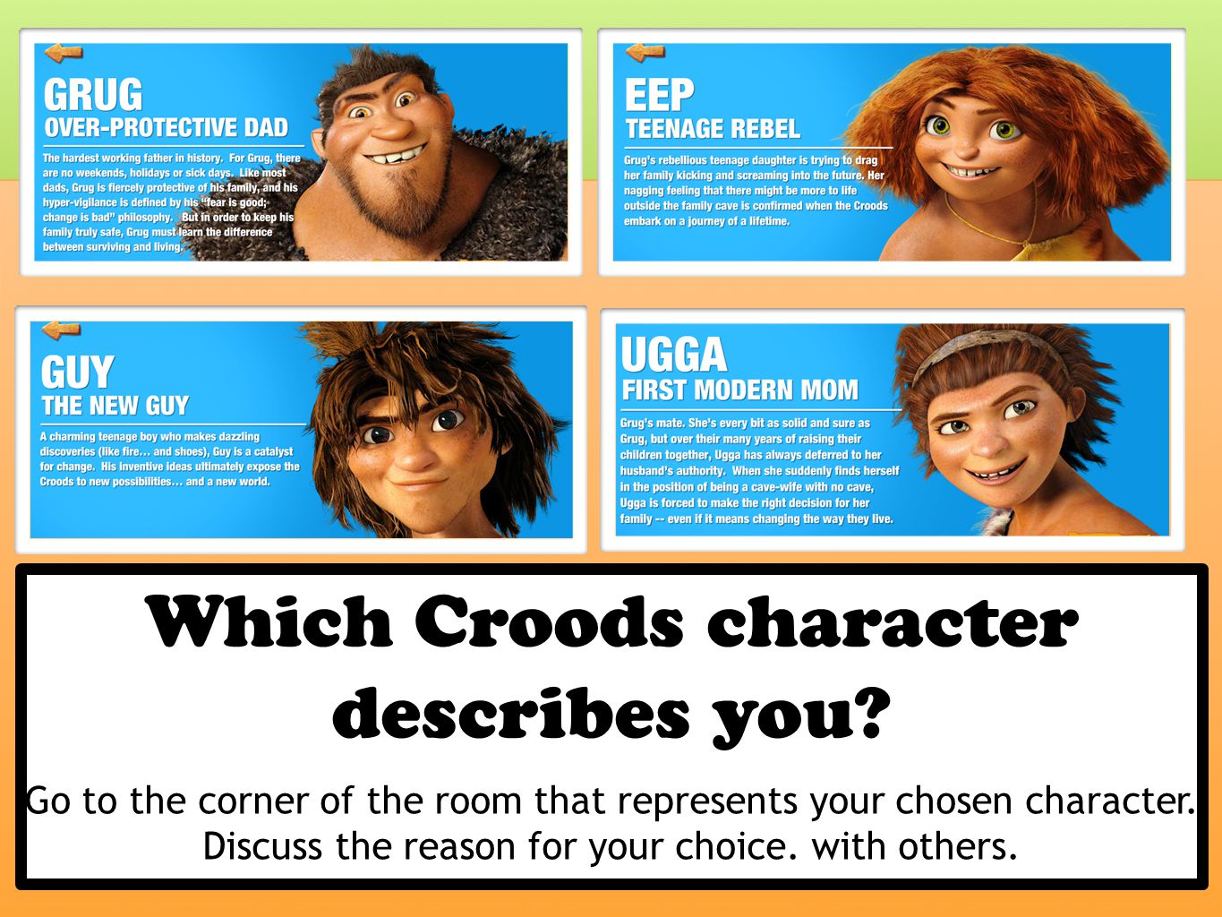 Which Croods character describes you