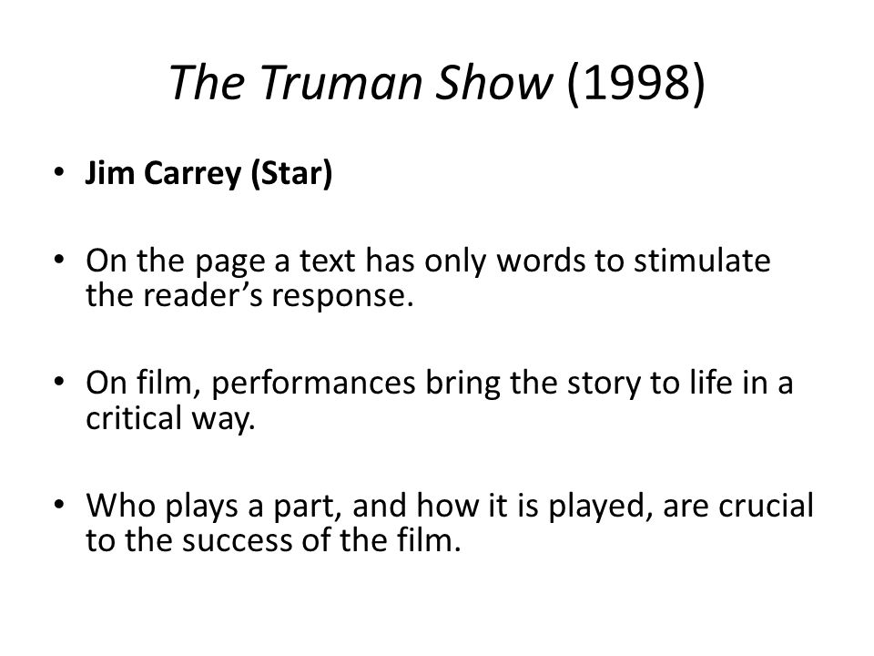 PPT - The Truman Show (1998) PowerPoint Presentation, free download -  ID:5790050