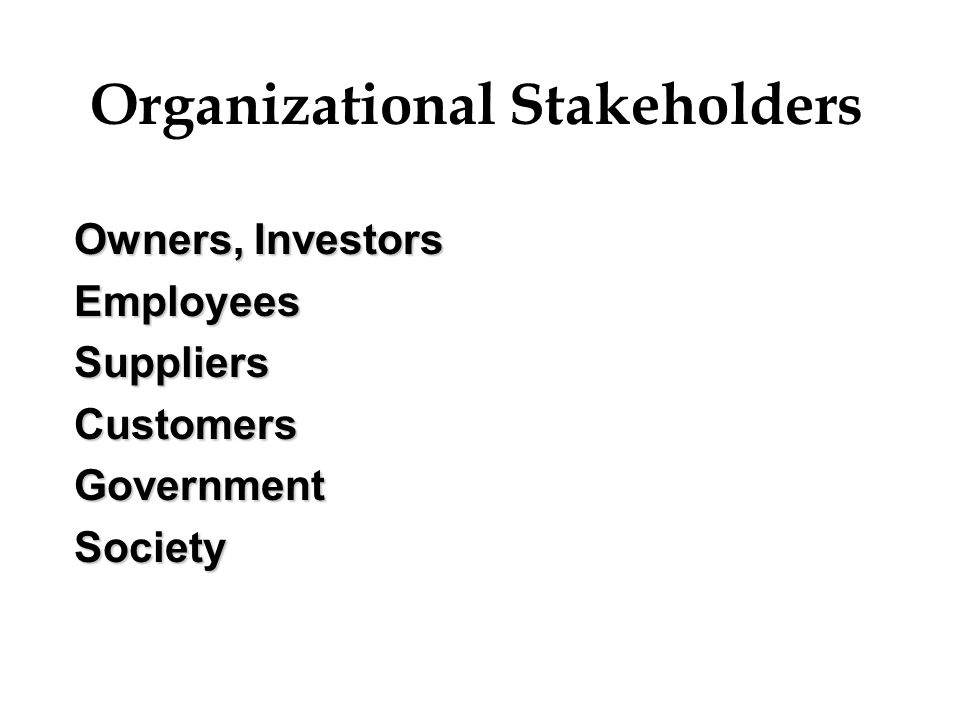 Organizational Stakeholders