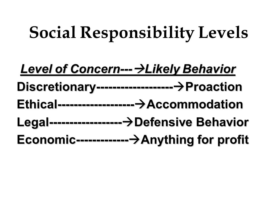 Social Responsibility Levels