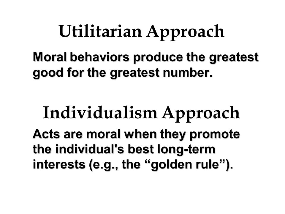 Individualism Approach