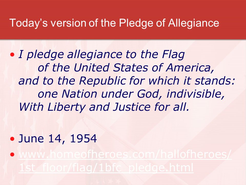 Today’s version of the Pledge of Allegiance