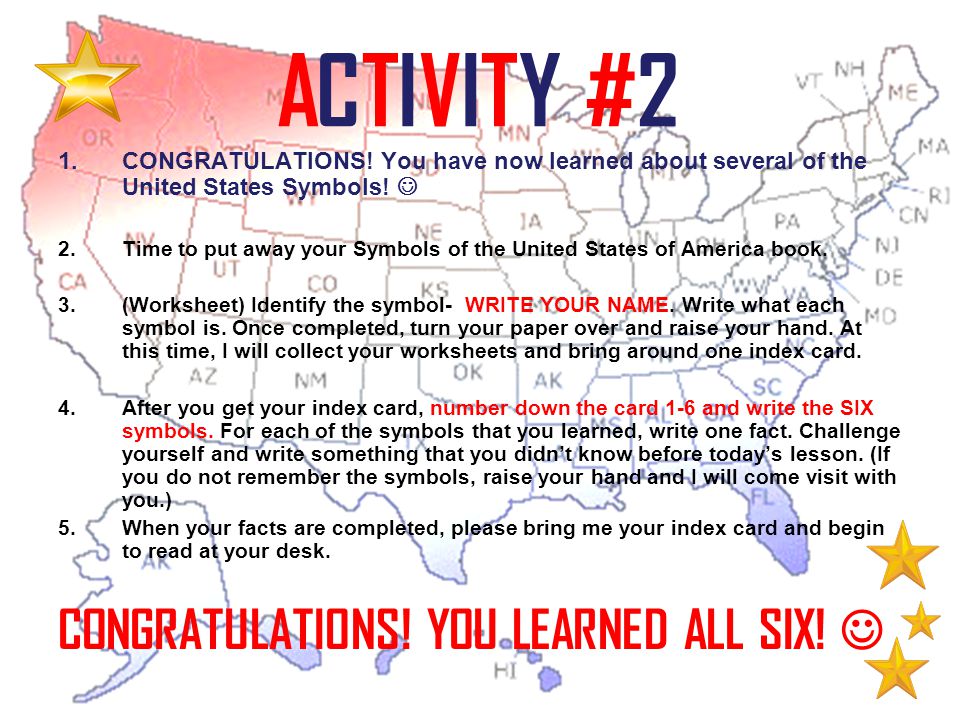 ACTIVITY #2 CONGRATULATIONS! YOU LEARNED ALL SIX! 