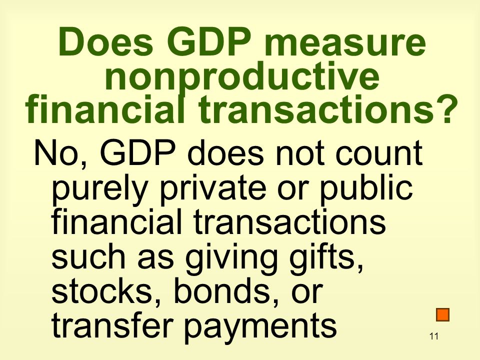 Does GDP measure nonproductive financial transactions