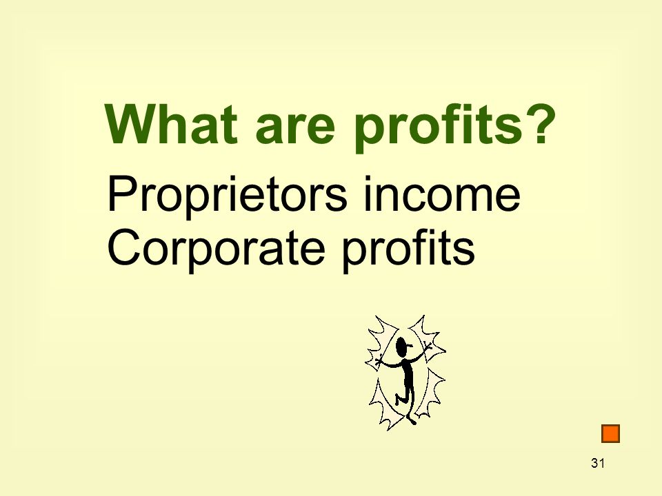What are profits Proprietors income Corporate profits