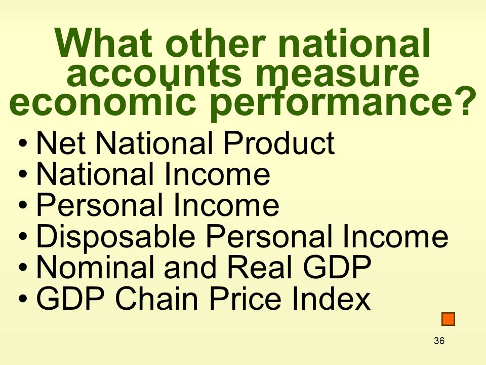 What other national accounts measure economic performance