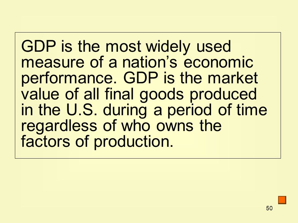 GDP is the most widely used measure of a nation’s economic performance