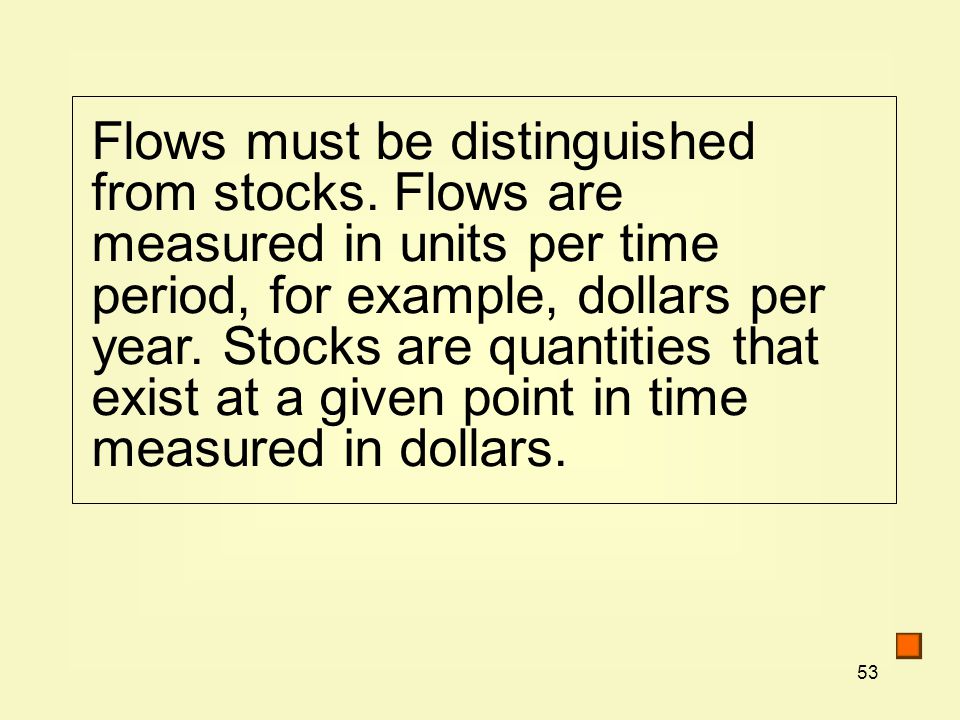 Flows must be distinguished from stocks
