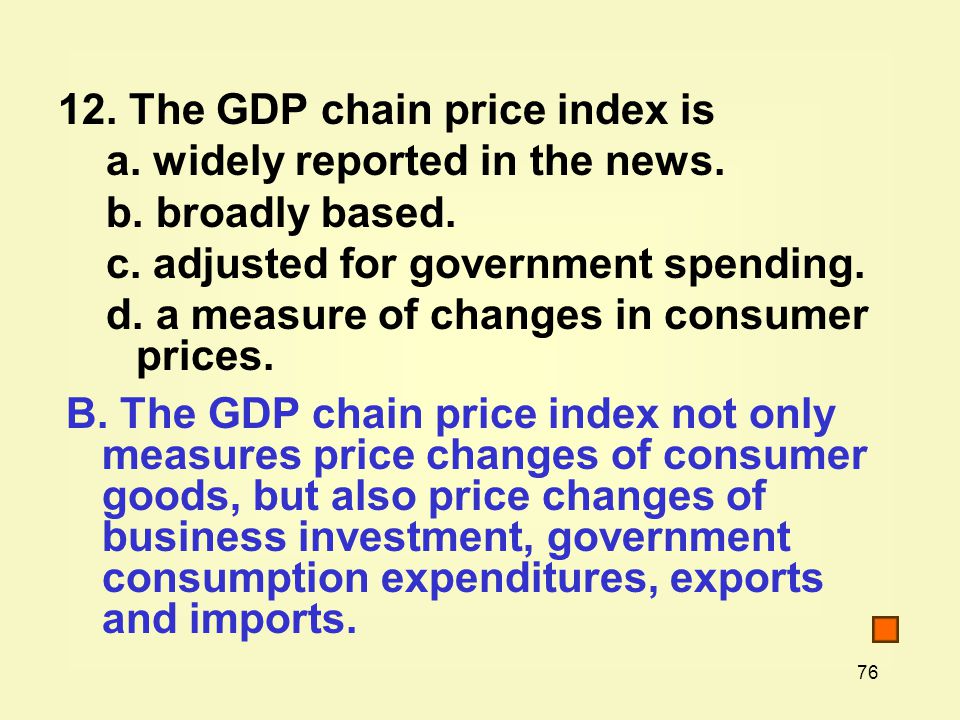 12. The GDP chain price index is