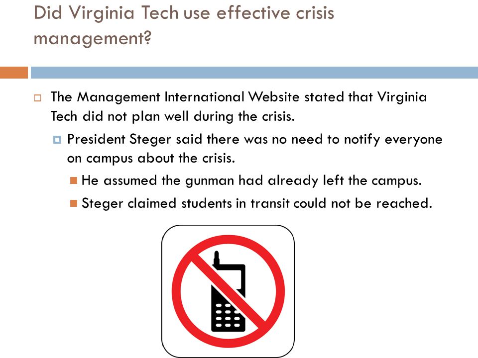 Did Virginia Tech use effective crisis management