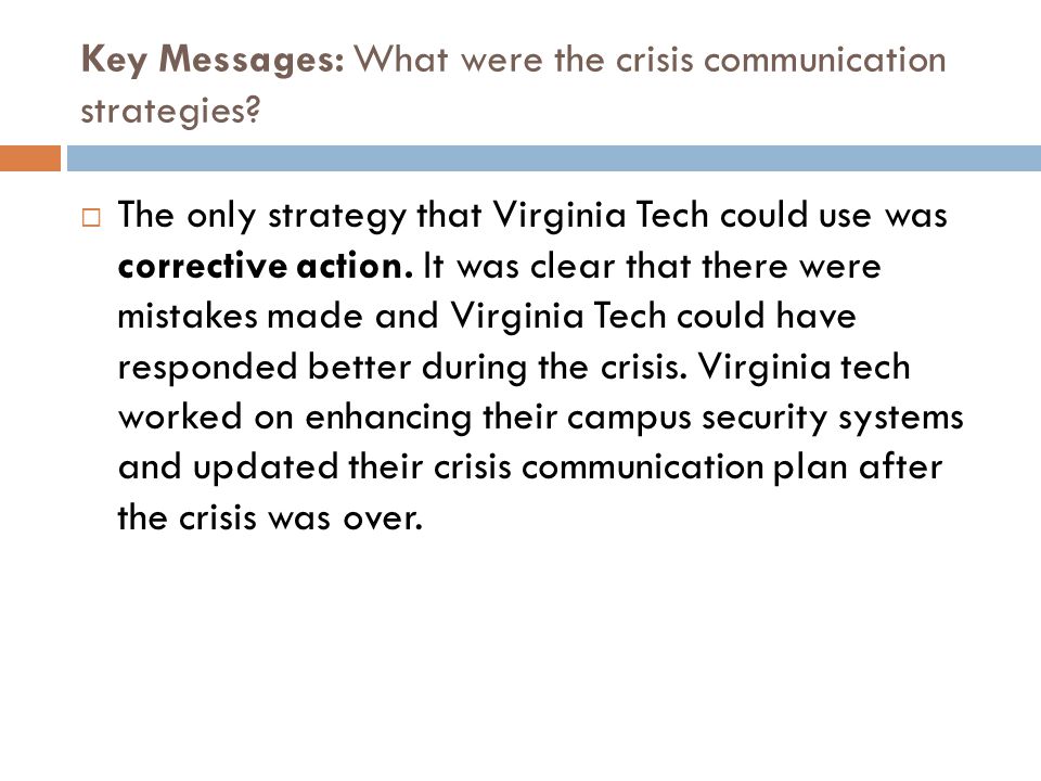 Key Messages: What were the crisis communication strategies