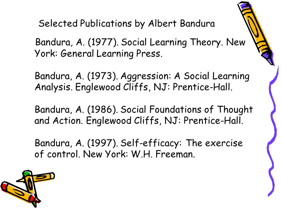 Selected Publications by Albert Bandura