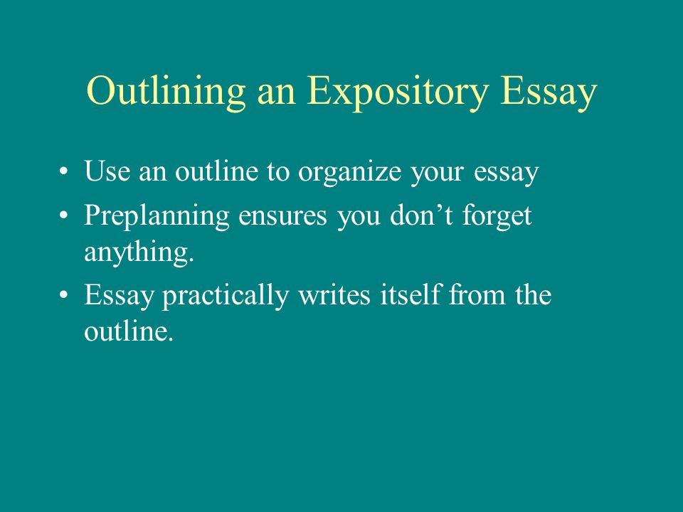 Outlining an Expository Essay