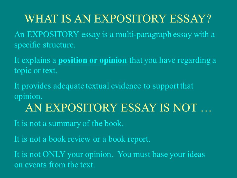WHAT IS AN EXPOSITORY ESSAY