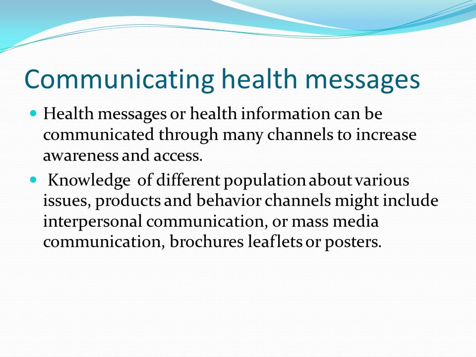 Communicating health messages