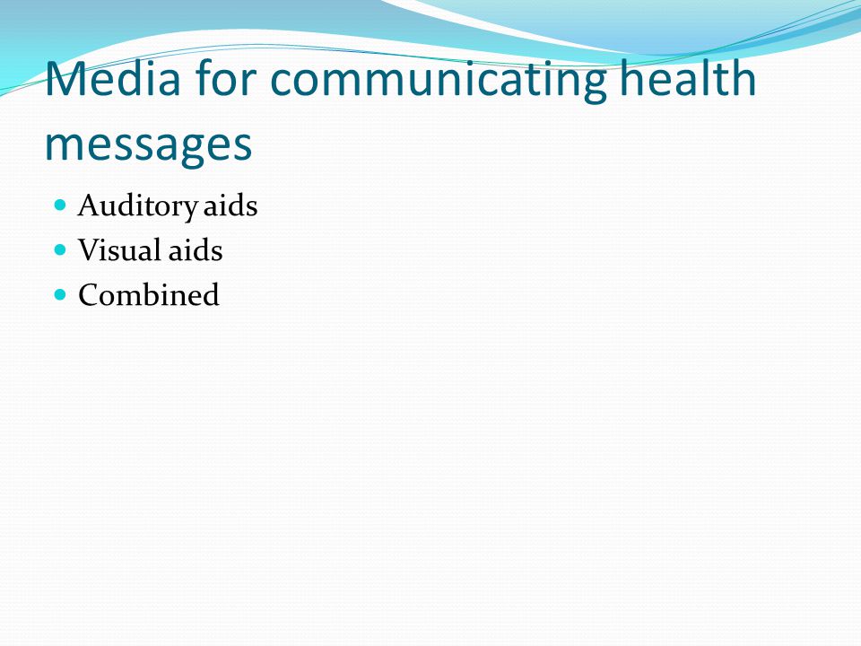 Media for communicating health messages