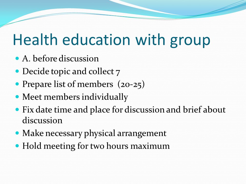 Health education with group