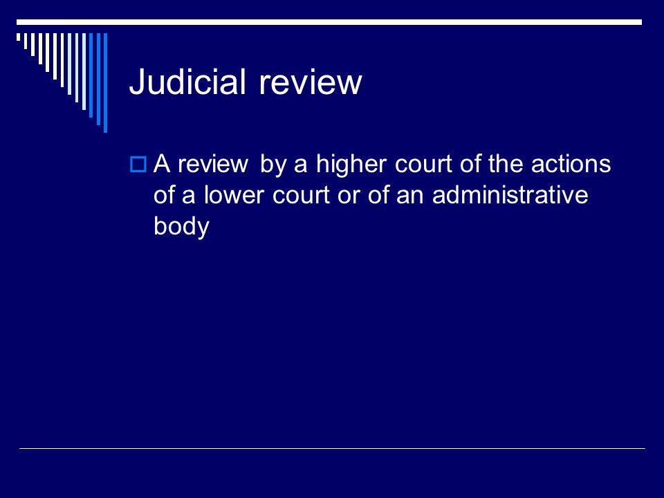 what is judicial control
