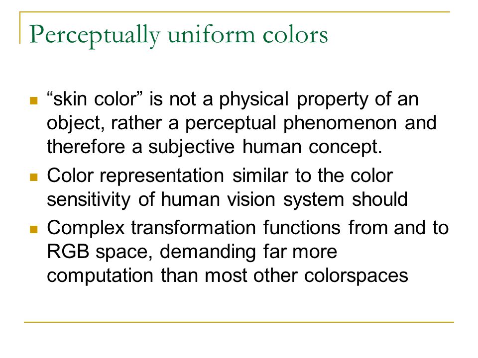 Perceptually uniform colors