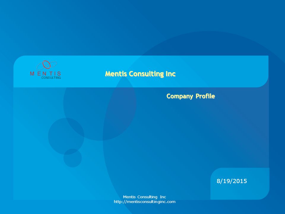 Mentis Consulting Inc Company Profile 4/20/2017