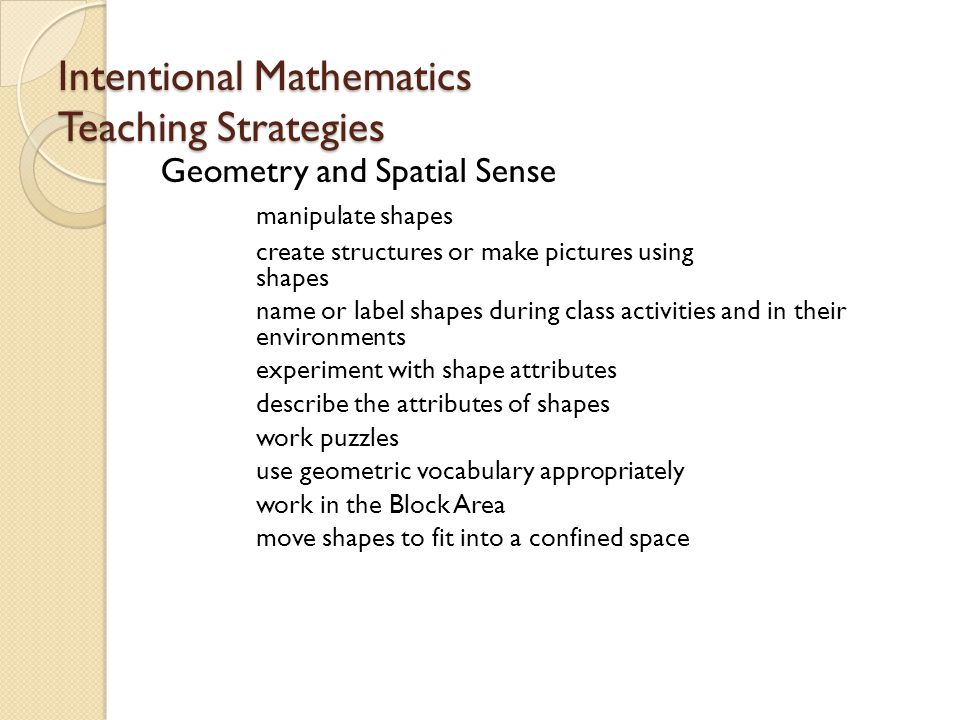 Intentional Mathematics Teaching Strategies