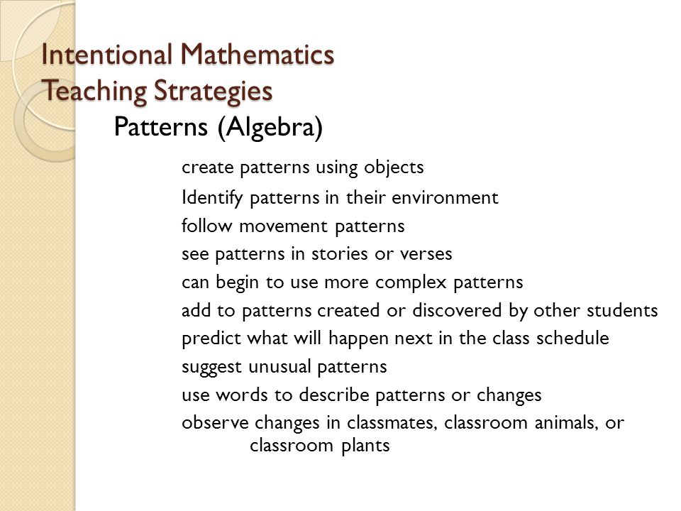 Intentional Mathematics Teaching Strategies