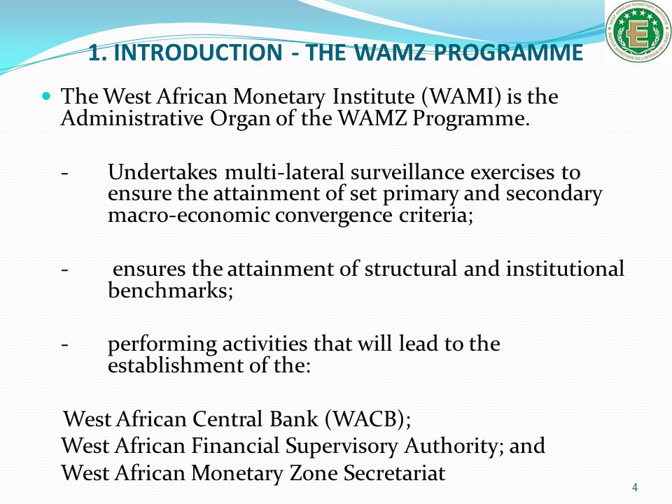 1. INTRODUCTION - THE WAMZ PROGRAMME