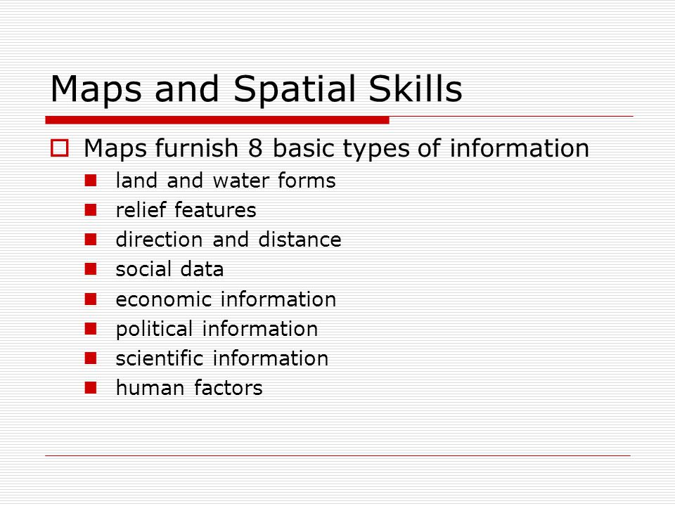 Maps and Spatial Skills