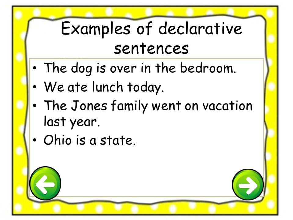 what is a declarative sentence