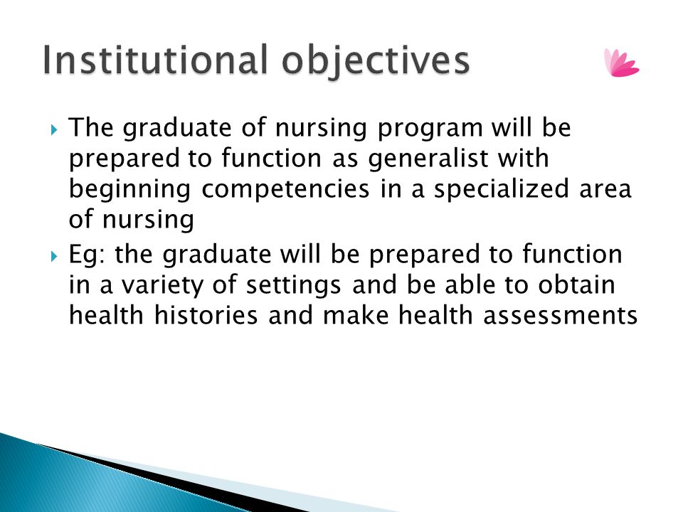 Institutional objectives