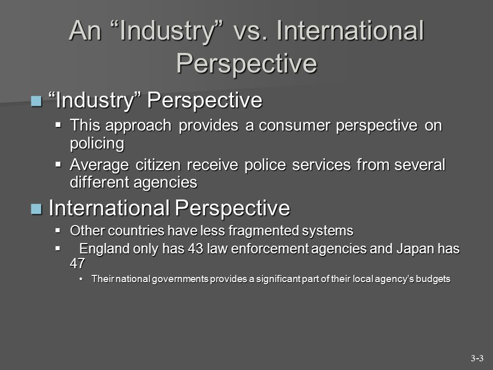 An Industry vs. International Perspective