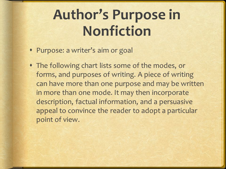 Author’s Purpose in Nonfiction