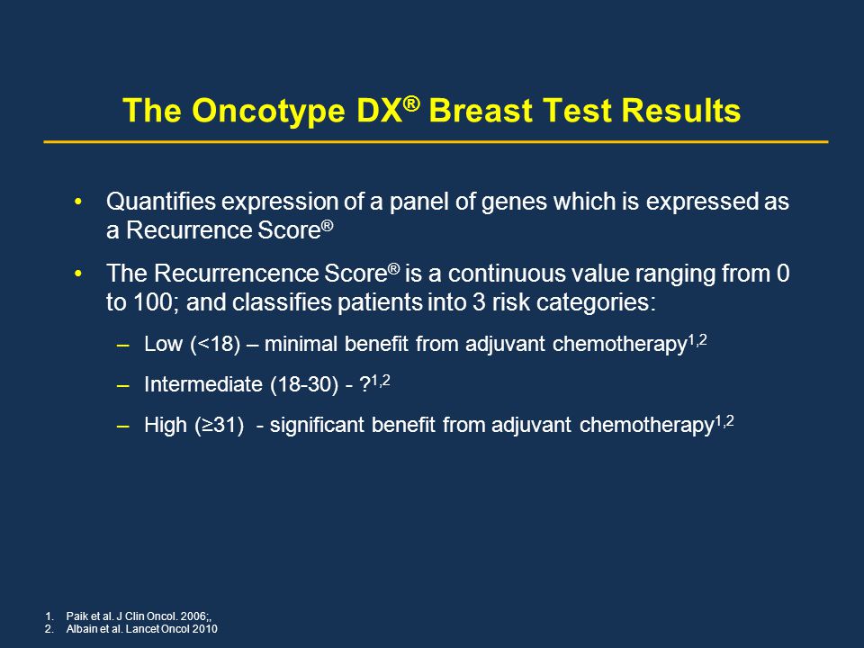 The Oncotype DX® Breast Test Results