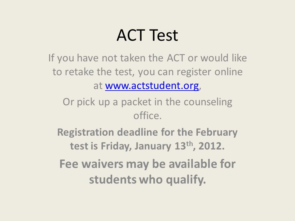 Fee waivers may be available for students who qualify.