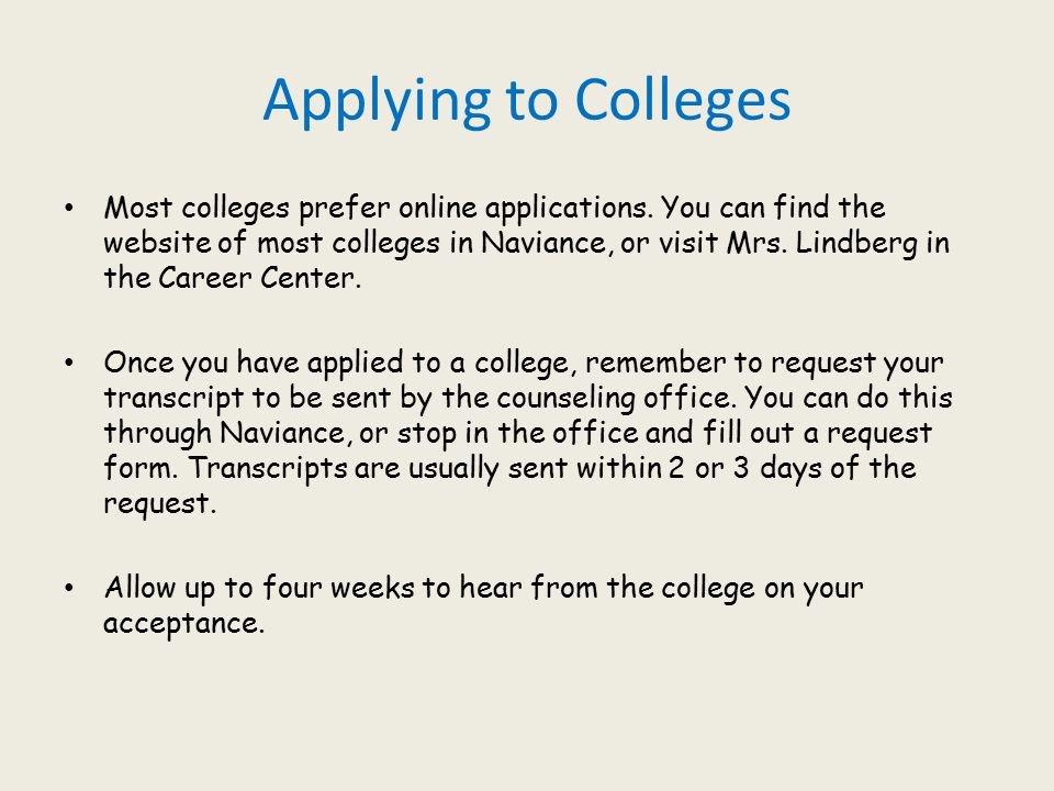 Applying to Colleges