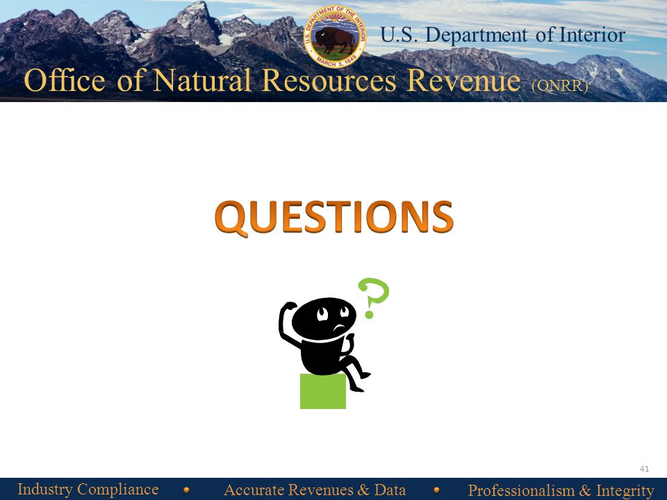 QUESTIONS Industry Compliance Accurate Revenues & Data