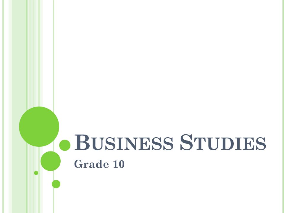 Business Studies Grade 10