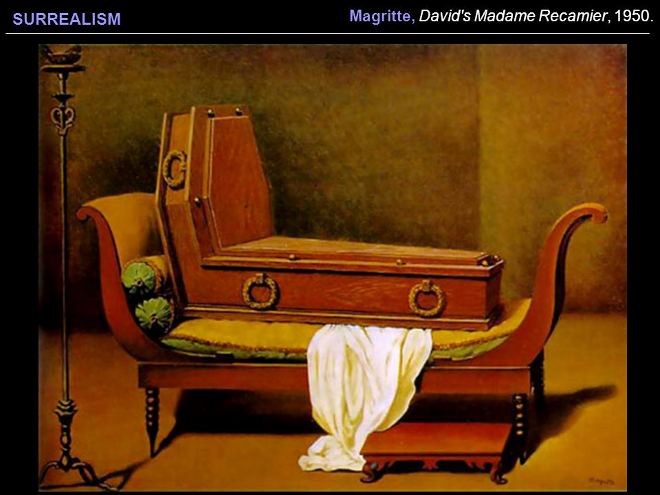 Magritte, David s Madame Recamier, 1950.