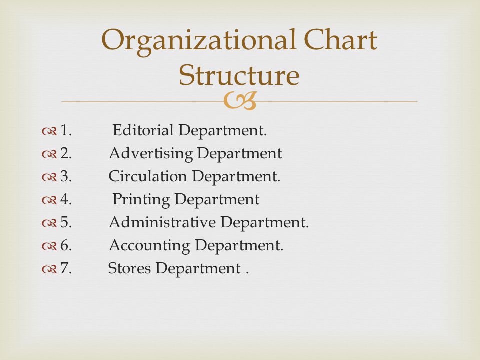 Newspaper Organizational Chart