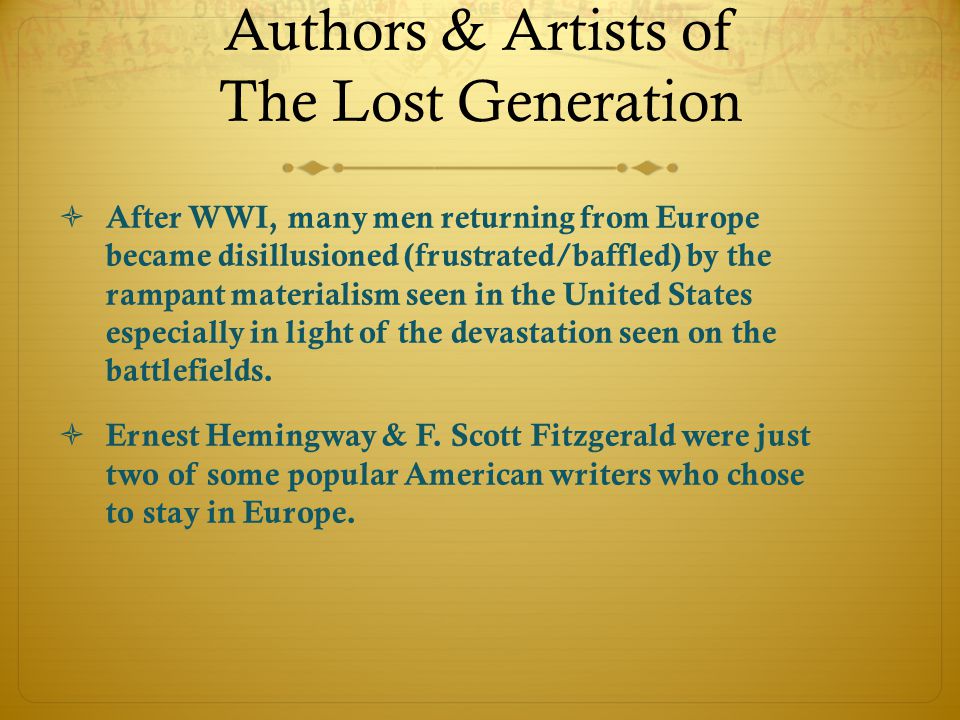 Authors & Artists of The Lost Generation