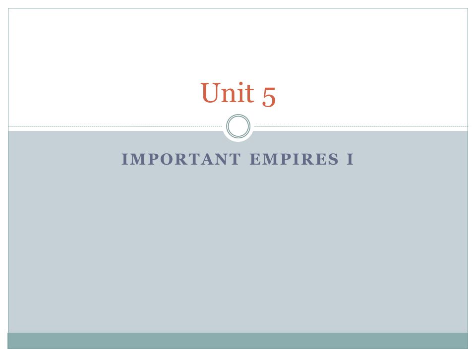 Unit 5 Important Empires I