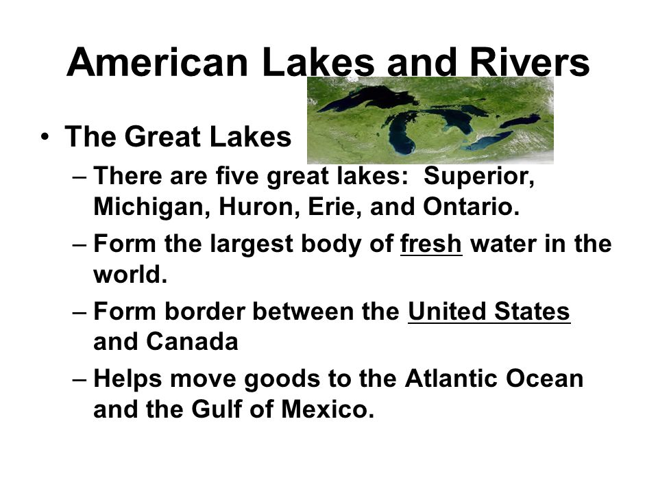 American Lakes and Rivers