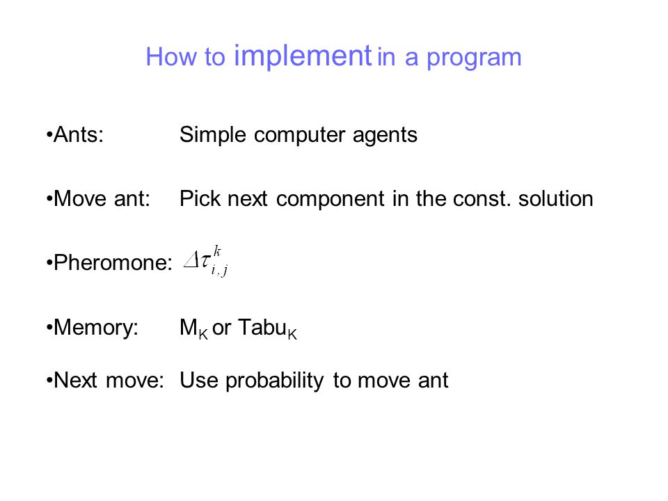 How to implement in a program