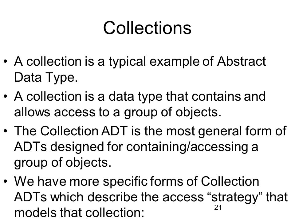 Abstract Data Types Adts Data Structures The Java Collections