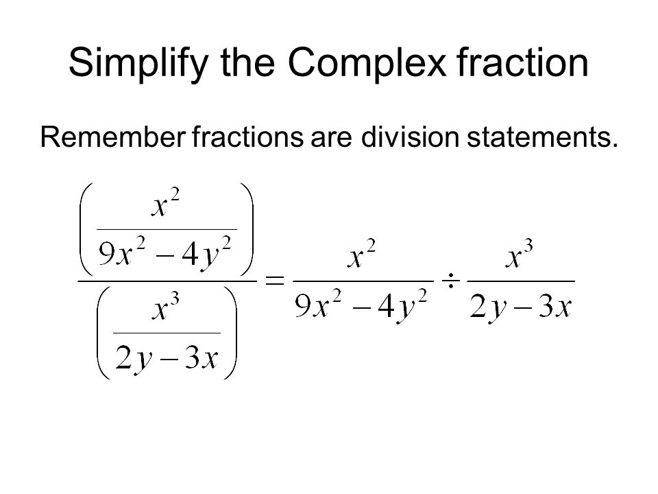 Simplify the Complex fraction