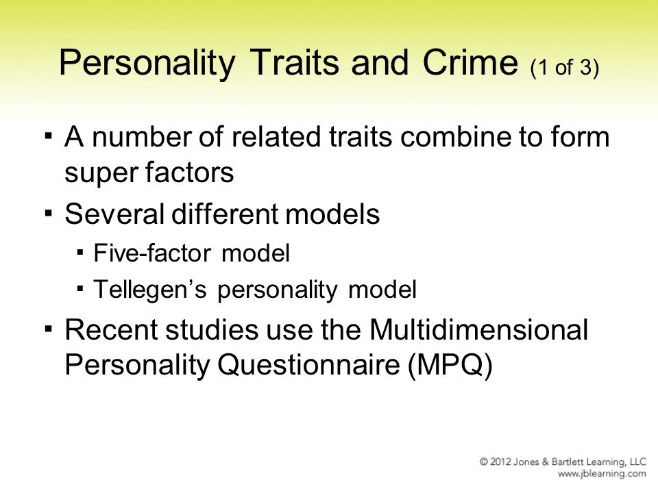Personality Traits and Crime (1 of 3)