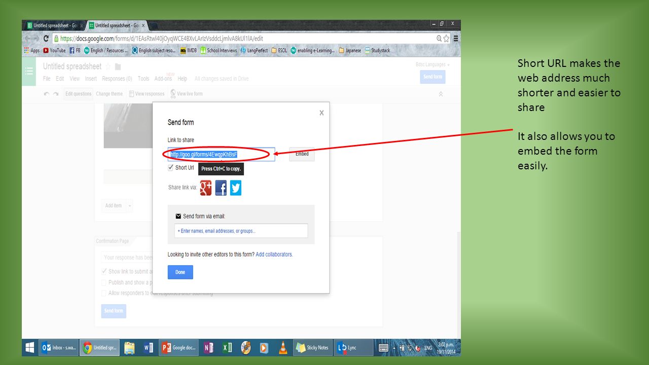 Short URL makes the web address much shorter and easier to share